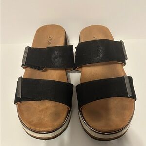 Vionic Black Double-Strap Platform Mule